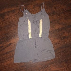 Gray romper lace going down
